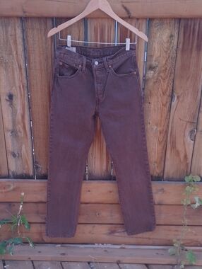 Levi's Slim Straight Jeans in Brown Denim